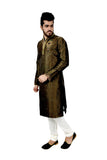 Indian Traditional Brocade Silk Multicolour Kurta Pajama for Men