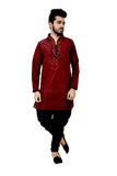 Indian Traditional Silk Dark Maroon Kurta Pajama for Men