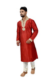 Indian Traditional Silk Red Kurta Pajama for Men