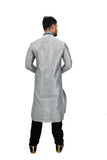 Indian Traditional Silk Grey Kurta Pajama for Men