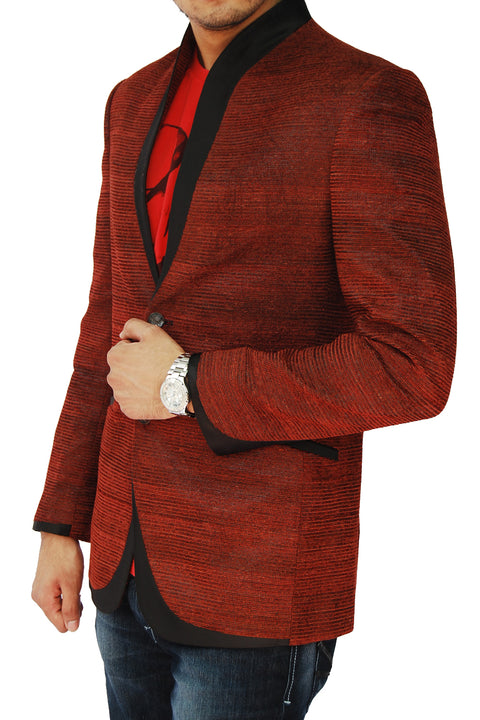 Trendy Apple Cut Rust Blazer for Men
