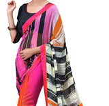 Digital Print Crepe Silk Vivacious Shaded Saree Sari D-318