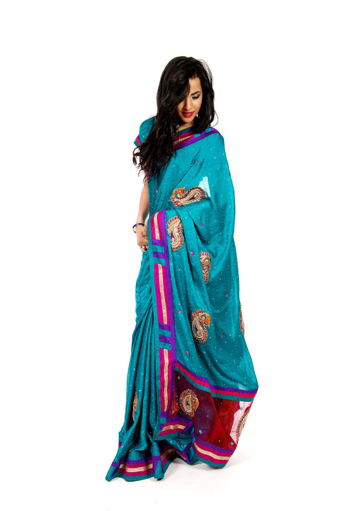 Color Block Party wear Sari