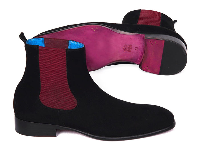 Paul Parkman Black Suede Chelsea Boots (ID#SD841BLK) Size 10.5-11 D(M) US