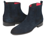 Paul Parkman Navy Suede Chelsea Boots (ID#SD875NVY) Size 9.5-10 D(M) US
