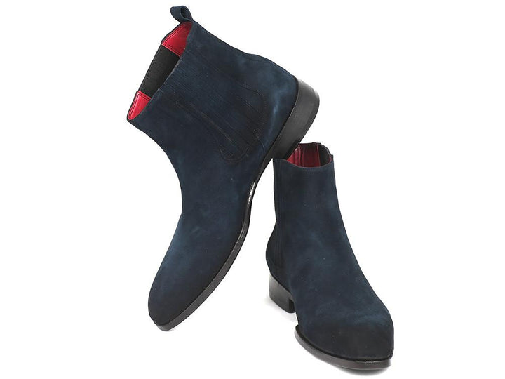 Paul Parkman Navy Suede Chelsea Boots (ID#SD875NVY) Size 6.5-7 D(M) US