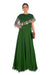 Deep Green Asymmetrical Cape Gown