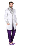 Fancy Off White Brocade Silk Indian Wedding Sherwani For Men