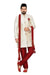 Fancy Off White Jacquard Silk Indian Wedding Sherwani For Men