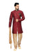 Fancy Red Wine Ghicha Silk Indian Wedding Sherwani For Men