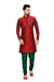 Elegant Red Art Silk And Jute Silk Indian Wedding Sherwani For Men