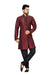 Ethnic Maroon Jacquard Silk Indian Wedding Sherwani For Men