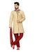 Ethnic Cream Jacquard Silk Indian Wedding Sherwani For Men