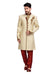 Traditional Cream Jute Silk Indian Wedding Sherwani For Men