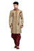 Modern Tan Brown Jute Silk Indian Wedding Sherwani For Men