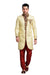 Royal Look Cream Brocade Silk Indian Wedding Sherwani For Men