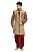 Ethnic Tan Brown Jute Silk And Velvet Indian Wedding Sherwani For Men
