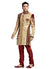 Ethnic Tan Brown Jute Indian Wedding Sherwani For Men