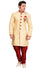 Fancy Dark Cream Dupioni Raw Silk Indian Wedding Sherwani For Men