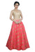 Flirty Coral and Gold Crop Top Style Lehenga-SNT11090
