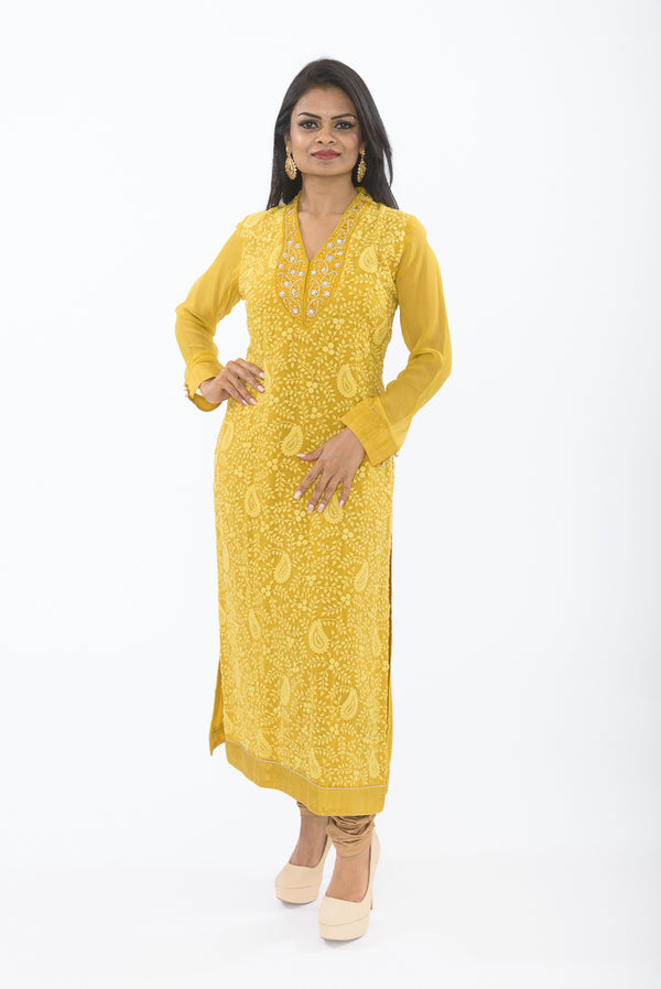 Daffodil Yellow Kurti Salwar Kameez