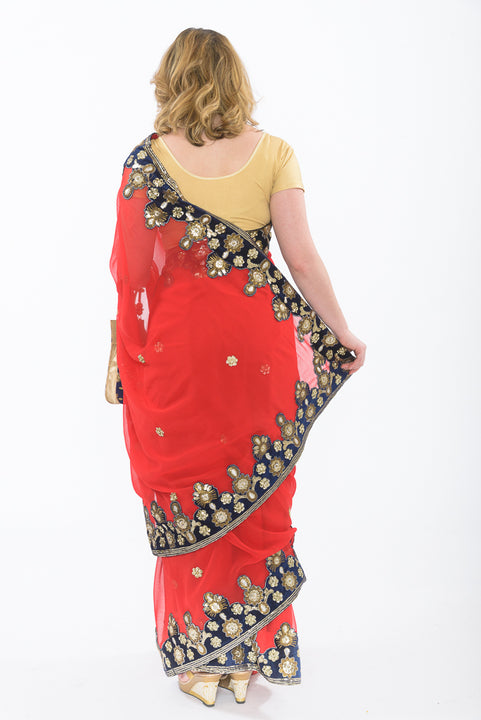 Trendy Red Bridesmaid Saris