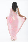 Sweet Pink Rose Party Wear Sari