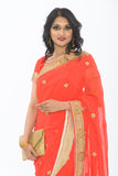 Enticing Orange Party Wear Sari