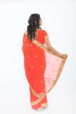 Enticing Orange Party Wear Sari