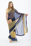 Pearl Luster Navy Partywear Sari