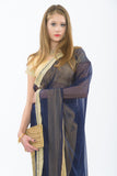 Pearl Luster Navy Partywear Sari