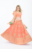 Madison Peach Heavy Bridal Lehenga Choli-SNT11098