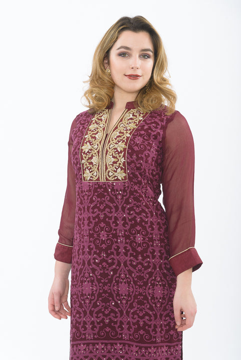 Passion Purple Kurti Salwar Kameez
