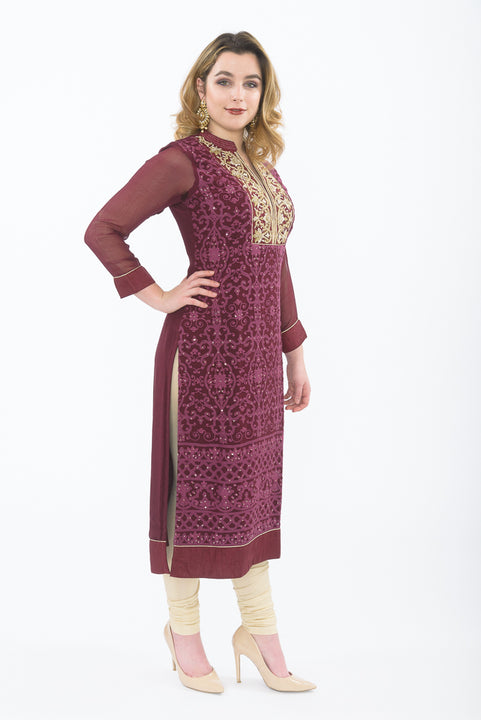 Passion Purple Kurti Salwar Kameez