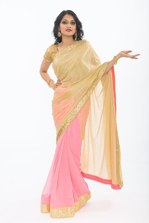 Leading Lady Ombre Pink Ready-Made Pre-Pleated Sari