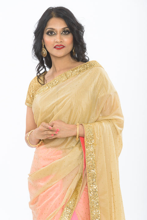 Leading Lady Ombre Pink Ready-Made Pre-Pleated Sari