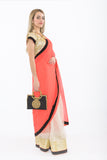 Light and Breezy Orange Modern Style Bollywood Party Sari