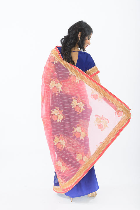 Spring Fling Modern Floral Partywear Sari