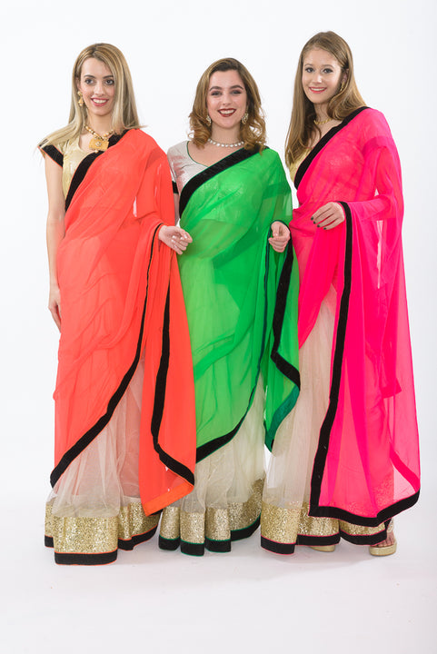 Rich and Famous Bright Colored Bridesmaid Saris -SNT10015