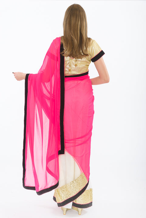 Light and Breezy Pink Modern Style Bollywood Party Sari