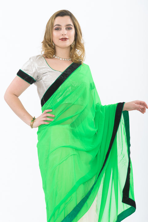 Light and Breezy Green Modern Style Bollywood Party Sari-SNT10100