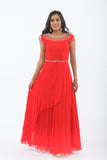 Red Romance Indo-Western Anarkali Gown
