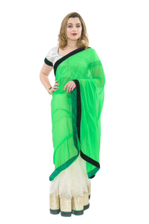 Light and Breezy Green Modern Style Bollywood Party Sari-SNT10100