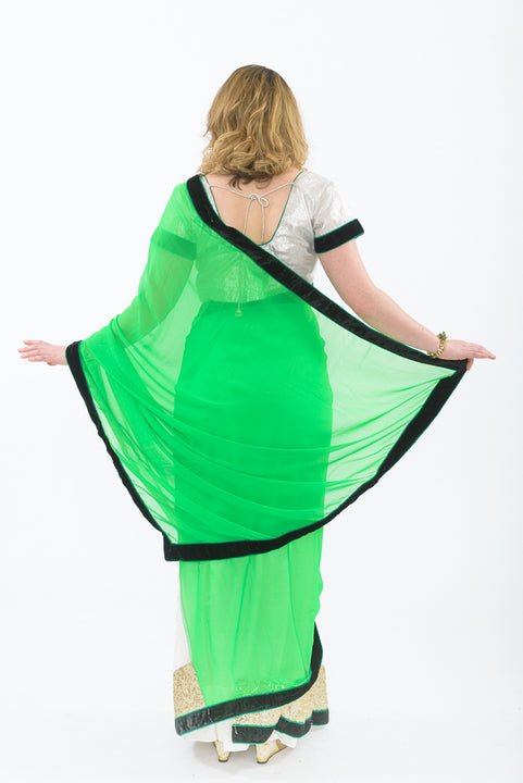 Light and Breezy Green Modern Style Bollywood Party Sari-SNT10100