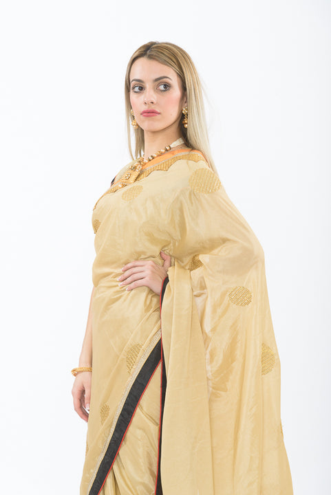 Starlight Gold Ready-Made Pre-Pleated Sari