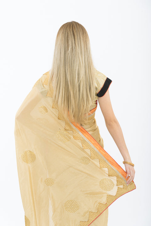 Starlight Gold Ready-Made Pre-Pleated Sari