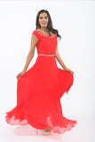 Red Romance Indo-Western Anarkali Gown