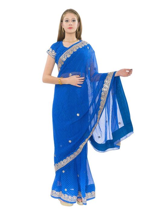 Dehli Dance Royal Blue Partywear Sari