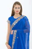 Bright Blue Partywear Sari