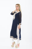 Classic Navy Straight Kurti Salwar Kameez